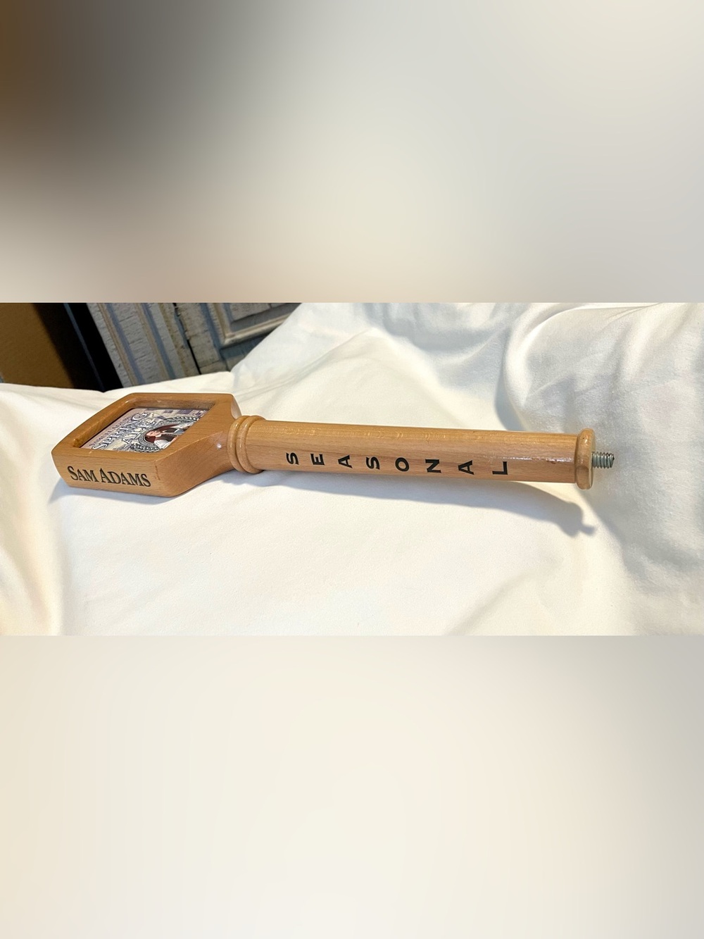 Seasonal SAM ADAMS Brewery Long Wooden Tap Handle - Interchangeable Slot